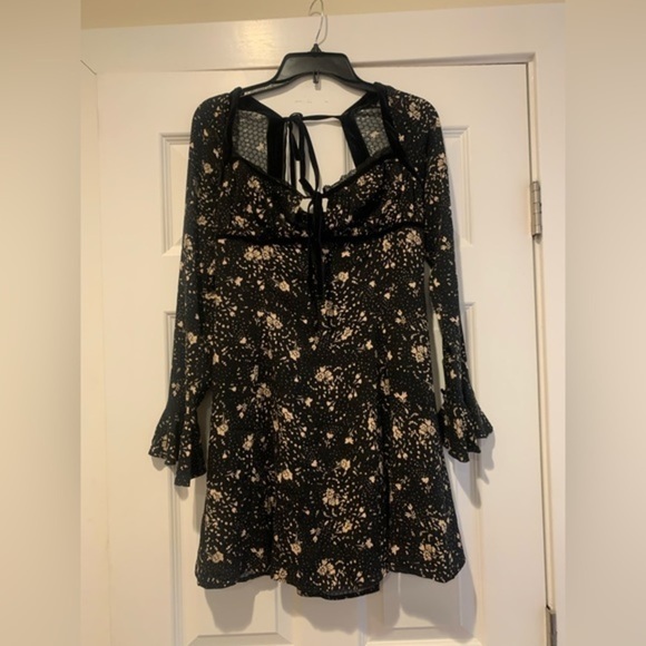 Free People Tess Mini Dress in Black Combo - Picture 4 of 7